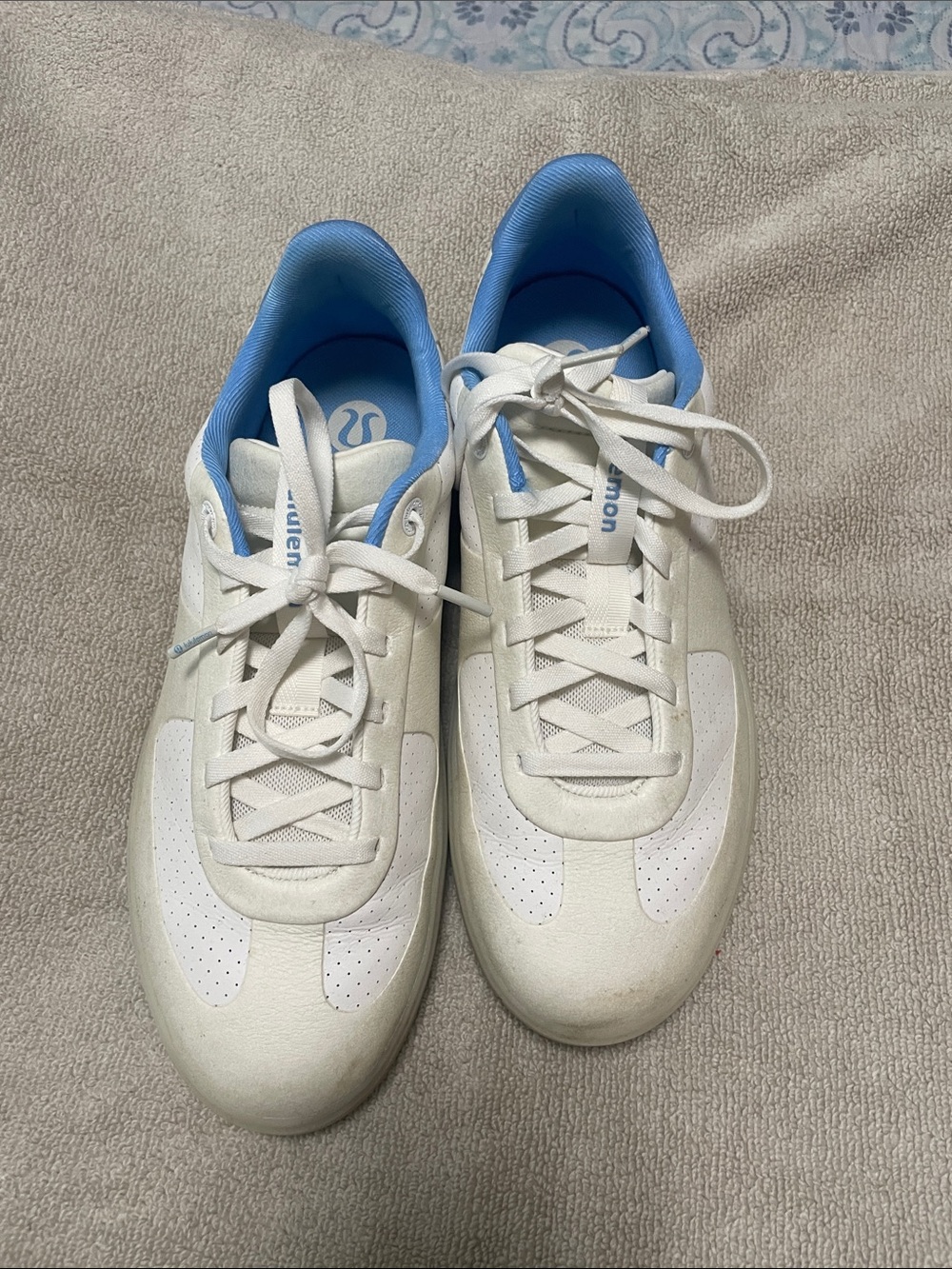 lululemon athletica White and Light Blue Men’s Sneakers